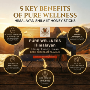 Pure Wellness Shilajit Honey Dark Chocolate sticks / 30 Sachets for Men & Women's