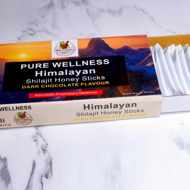 Pure Wellness Shilajit Honey Dark Chocolate sticks / 30 Sachets for Men & Women's