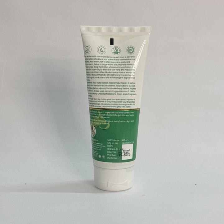 Oryza Glow Face Wash with Rice Water + Niacinamide + Vitamin c , Mulberry Extract